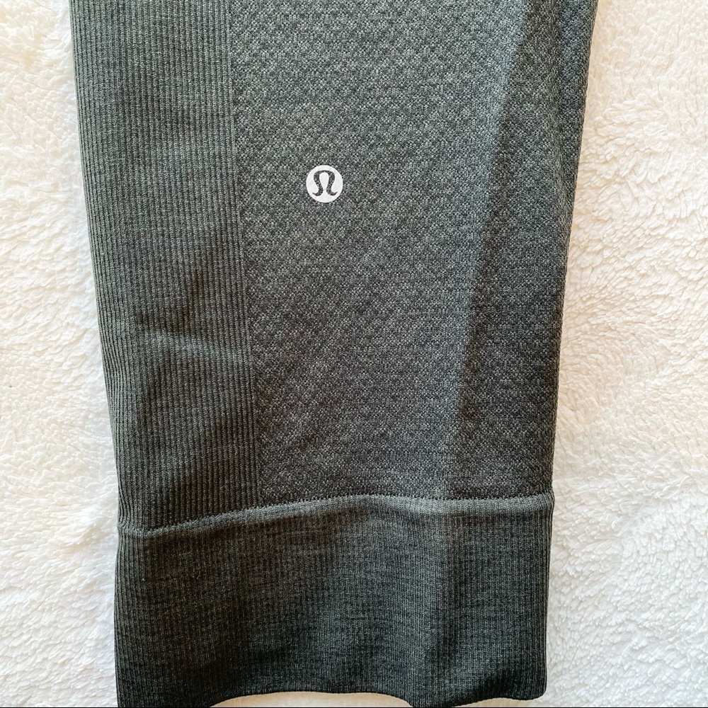 Lululemon olive green seamless crop leggings 4 - Picture 5 of 9
